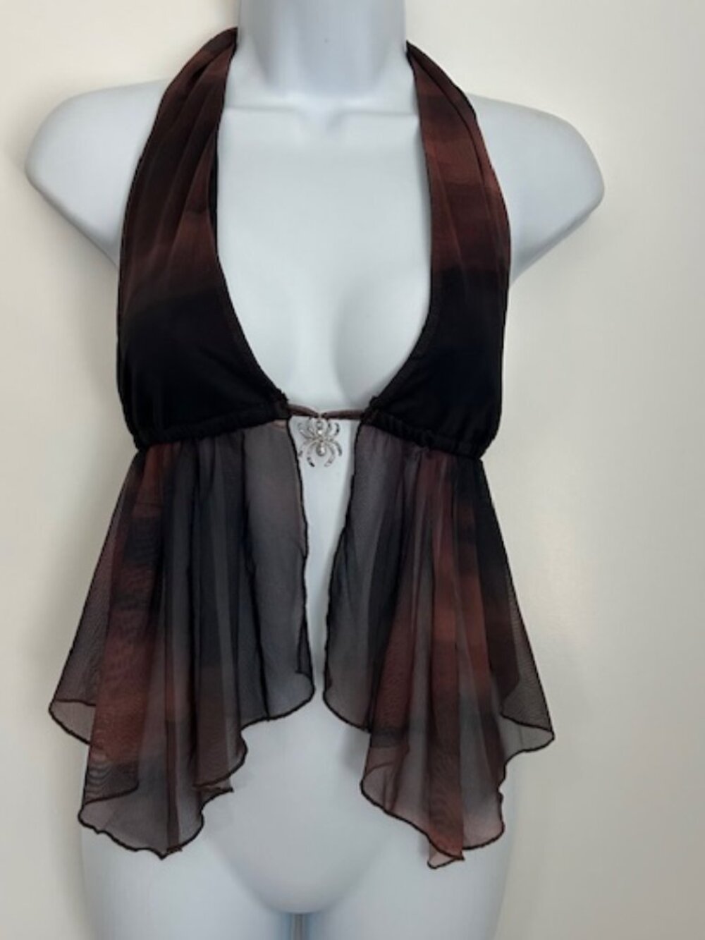 Brown and black top one size